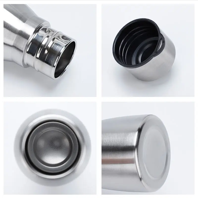 Edelstahl-Wasserflasche, Kürbisform, Sportflasche, Outdoor-Tourismus, direktes Trinken, Handseil, Becher, 750/1000 ml