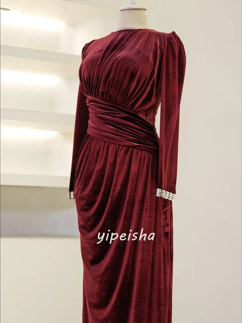 Sukienki na zamówienie wysokiej jakości, modne, z dżetami, plisowane, o prostym kroju, z dekoltem okrągłym, długie, sukienki na specjalne okazje, dostępne rozmiary, styl retro.