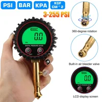 Medidor de presión de neumáticos con retroiluminación, pantalla LCD Digital, 3-255PSI, para coches, camiones y bicicletas