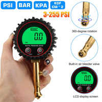 Tire Pressure Gauge 3-255PSI Backlight LCD Display Digital Air Pressure Gauge For Car Trucks Bikes