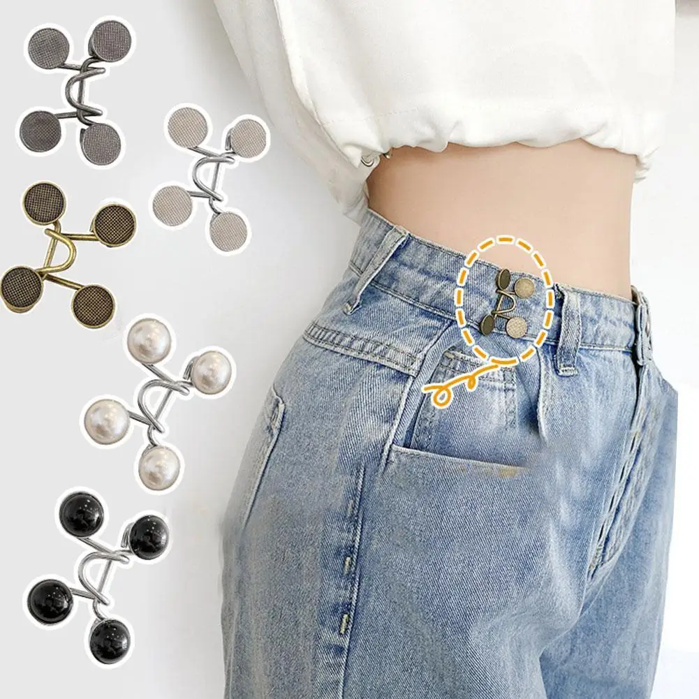 Geen Naaien Verstelbare Jean Button Pins Draai Taille Pin Jeans Jas Broek Taille Aanpassing Pin Afneembare Jean Button Pins