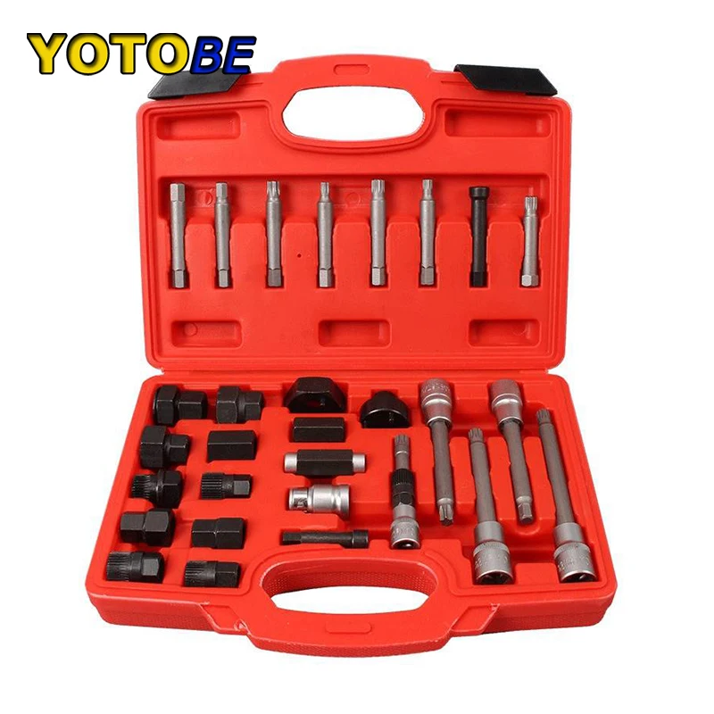 30pcs Alternator Freewheel Pulley Repair Removal Tool Kit Univesal