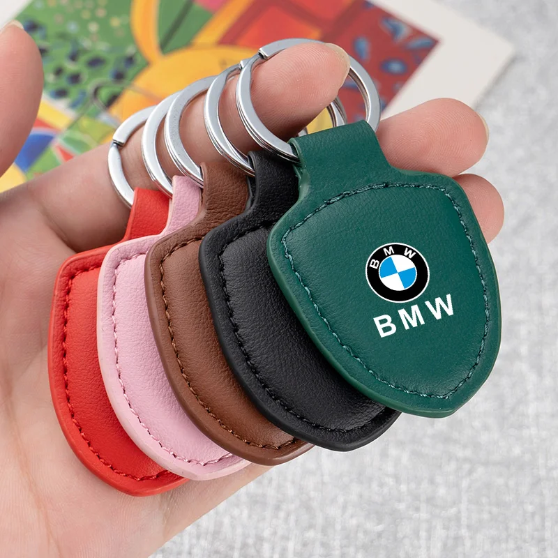 Leather Car Emblem Key Chain Ring Holder for BMW M M2 M4 M5 M6 M8 X1 X2 X3 X5 X6 M135i M240i Z4 328i X7 Auto Keychain Accessory