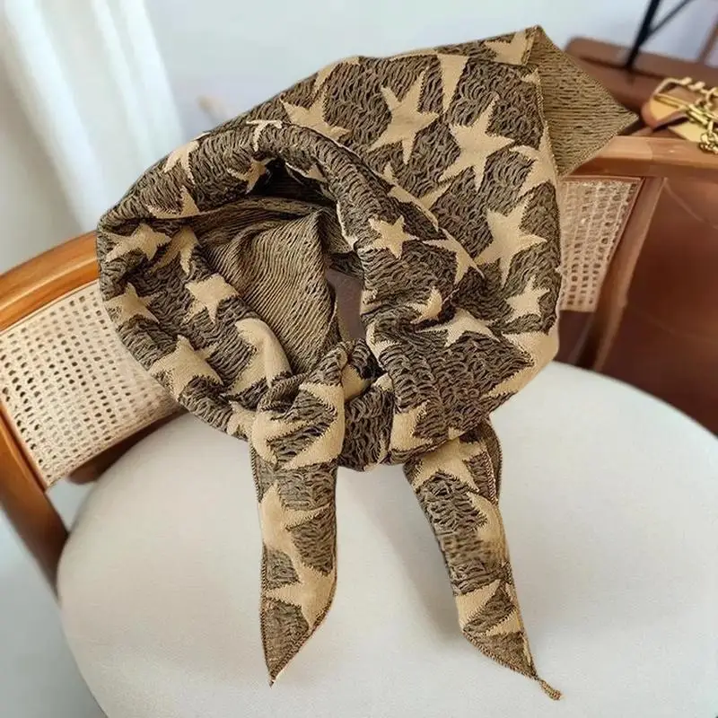 Модный треугольный шарф Y2K Subculture, модный шелковый платок, женская шляпа со звездой в стиле хип-хоп