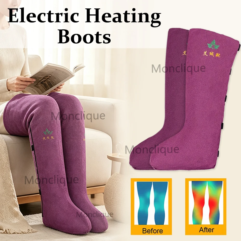Electric Heating Moxibustion Boots Keep Warm Hot Compress Massage Ankle Support Hot Pressing Relaxed Promotes Blood Circulation