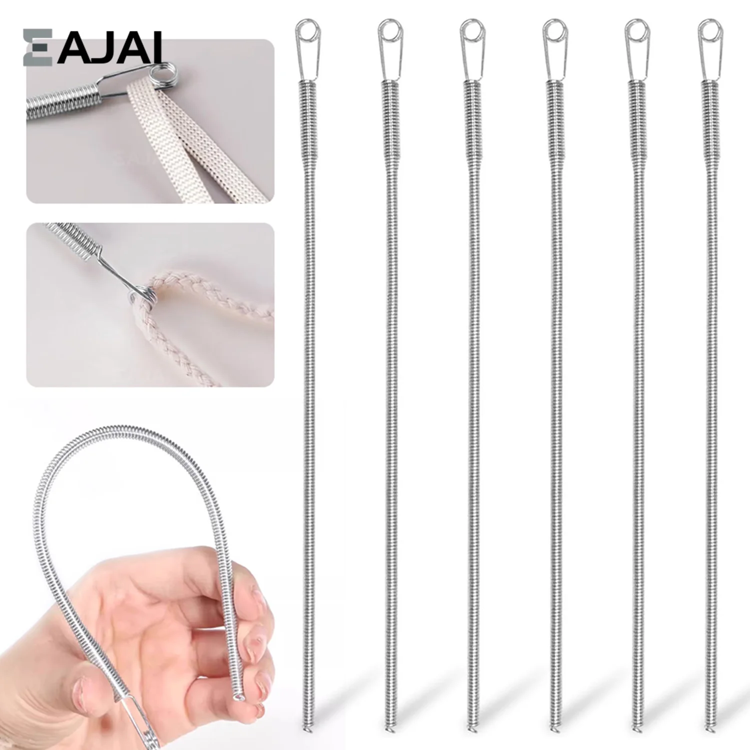 

Eajai Rope Threading Tool Bendable Spring Drawstring Threader Clip Elastic Diy Rope Threader Multi Functional Sewing Accessories