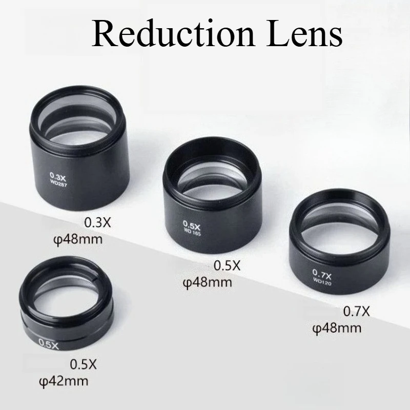 Microscope Auxiliary Objective Lens Reducing Lens Increase Working Distance 42mm 48mm Thread Diameter