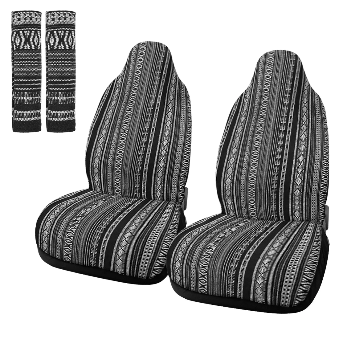 

UXCELL Universal Front Seat Cover Saddle Blanket Seat-Belt Pad Protectors for Car 2pcs