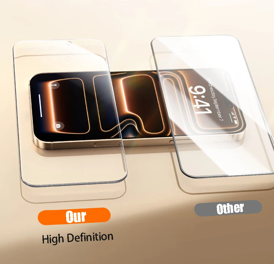 3-5 Stück Panzerglas für iPhone 17 16 15 14 13 12 11 18 Pro Max Plus Oleophobe Beschichtung Displayschutzfolie Schutzglasfolie – Detail 7