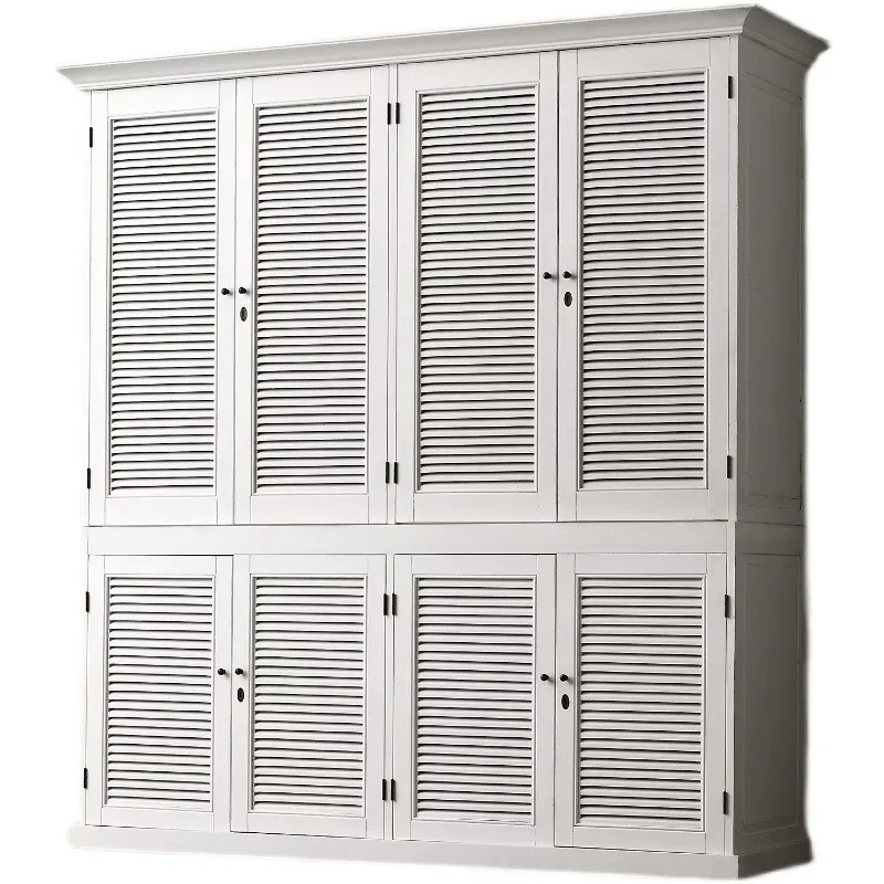 

French Vintage Blinds Double Oak Adult Quad Wardrobe