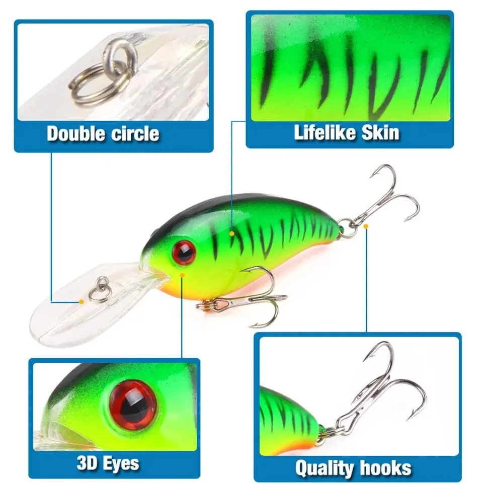 Kurbel Angeln Locken Köder Wobbler 13,6g 10cm Minnow Isca Künstliche 3D Augen Lockt Crankbait Für Bass Hecht karpfen Pesca Tackle – Detail 3