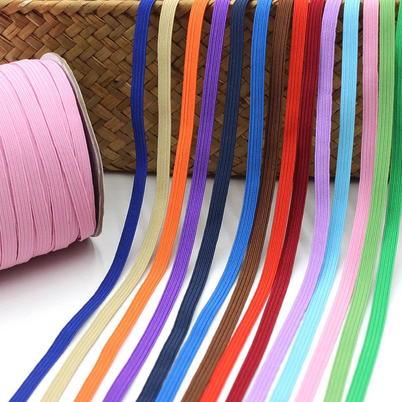 3mm 6mm Colorful White Black Elastic Bands Rope Rubber Band Line Spandex Ribbon Sewing Lace Trim Waist Band Garment Accessory