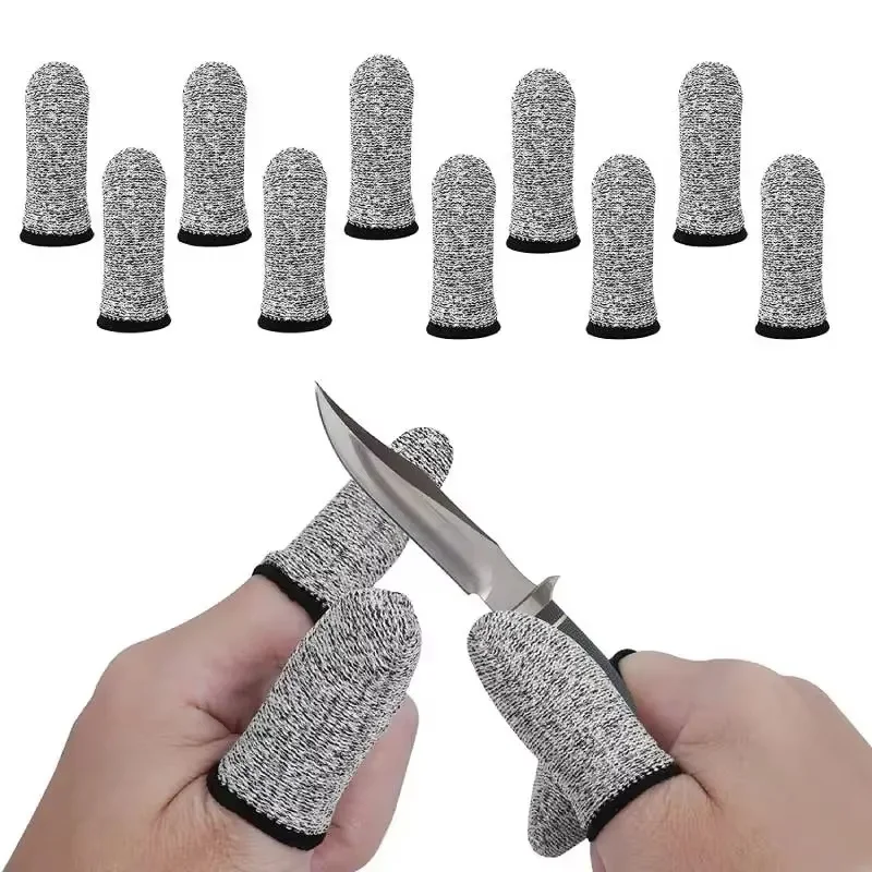 1-5 Pairs Finger Cots Thumb Protector Anti-Cut Gloves For Kitchen Outdoor Work Tools 5-Level High Performance Anti Cutting Fiber