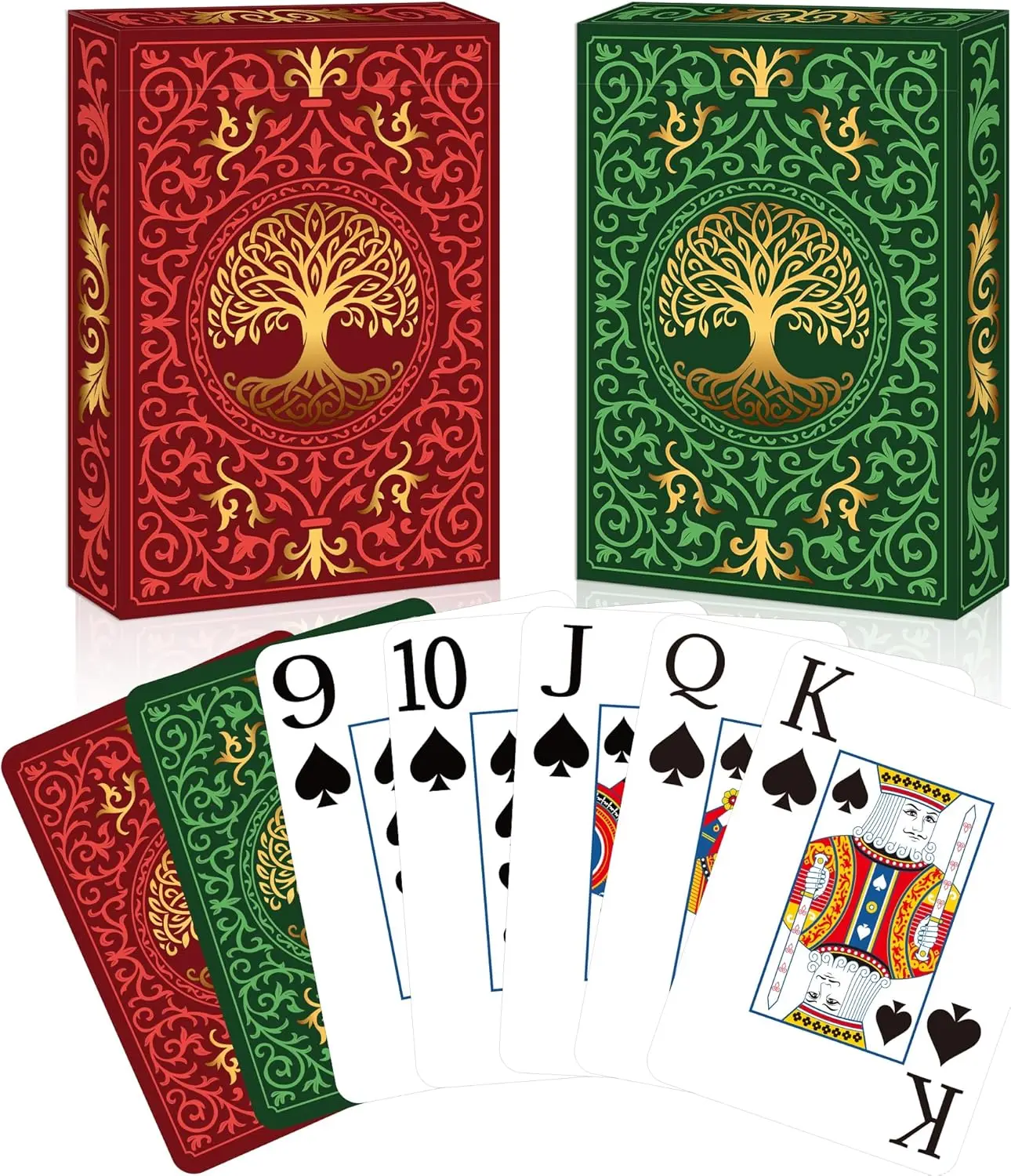 2 Pack Playing Cards | Large Print Playing Cards | Easy to Shuffle, Premium Poker Cards for Card Games Family Game Night Table M