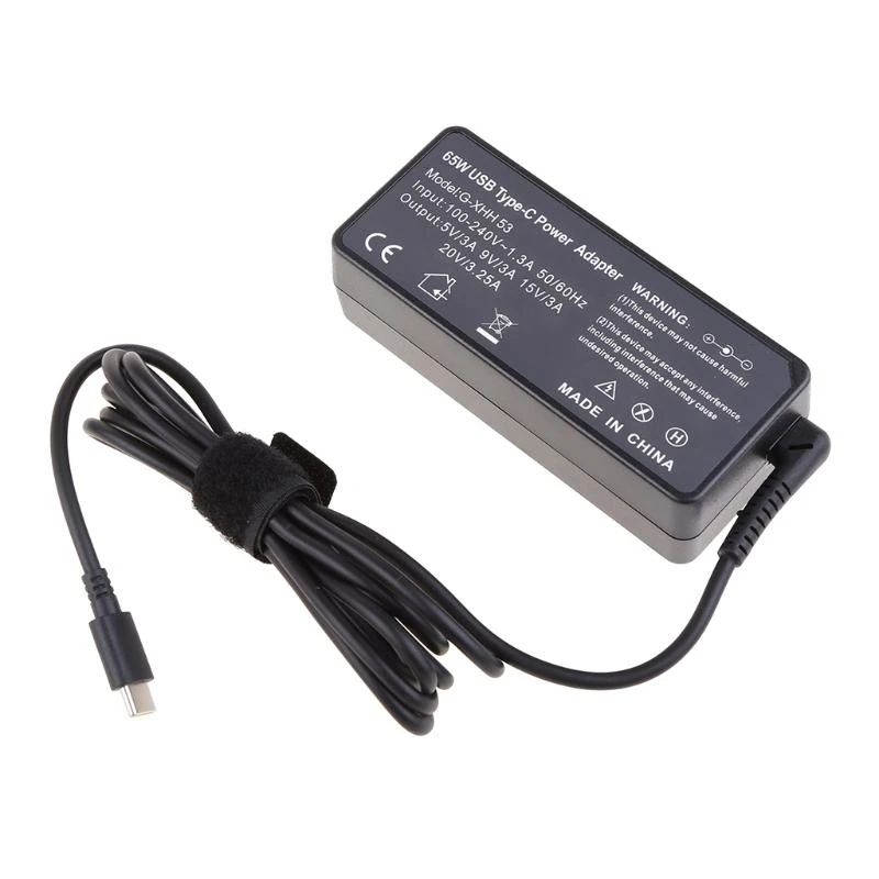 Adaptador potencia cargador tipo C PD 65W Cargador rápido USB C 4.45x1.93x1.14in