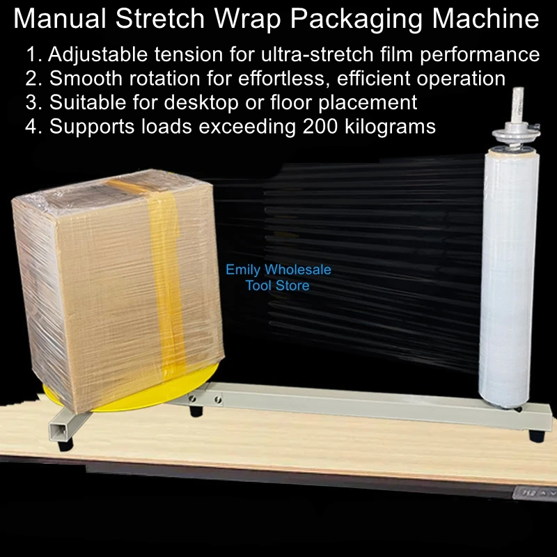 

Compact Manual Stretch Wrap Machine Stretch Film Applicator Wrapping Film Machine Wrap-Around Packaging Tool