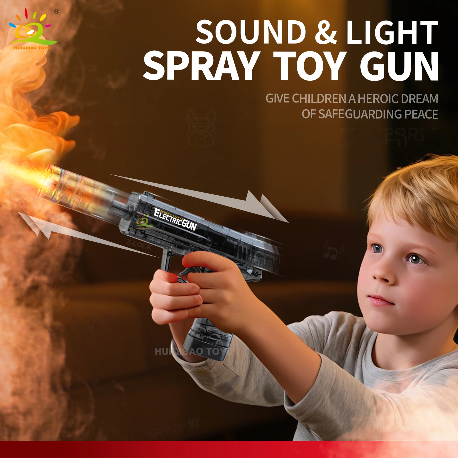 USP 電動スプレーライト＆サウンドトイガン 伸縮式バレルとクールなライトエフェクト付き パーティーバトルゲーム 男の子向けおもちゃギフト