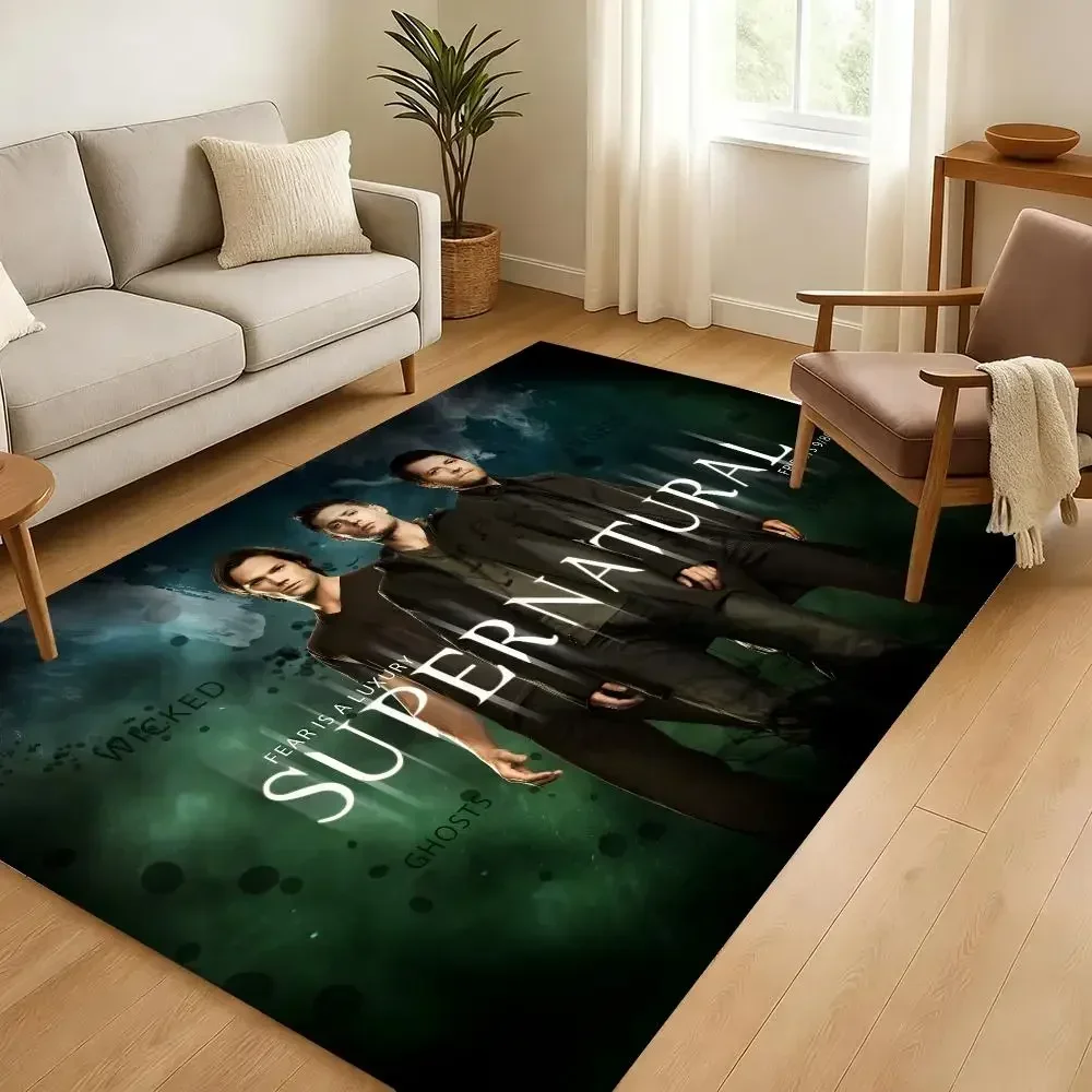 Dean Winchester J-Jensen Ackles S-Supernatural Absorbent Non-Slip Floor Mat Flannel Rug Bedroom Living Room Door Mat Home Decor