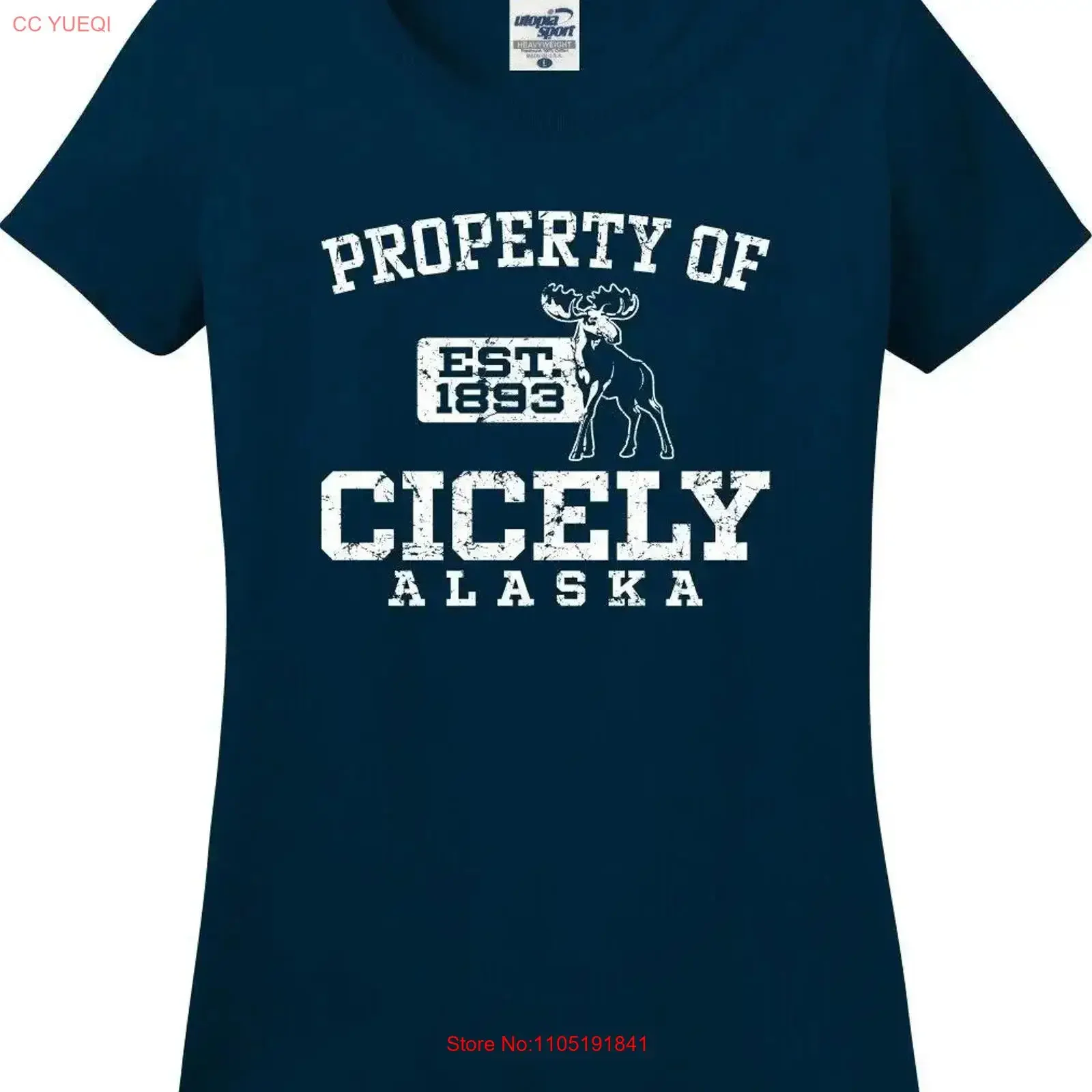 Property of Cicely Alaska Est 1893 Missy Fit Ladies T Shirt S 3X vintage Washed Slightly Breathable Versatile Casual streetwear
