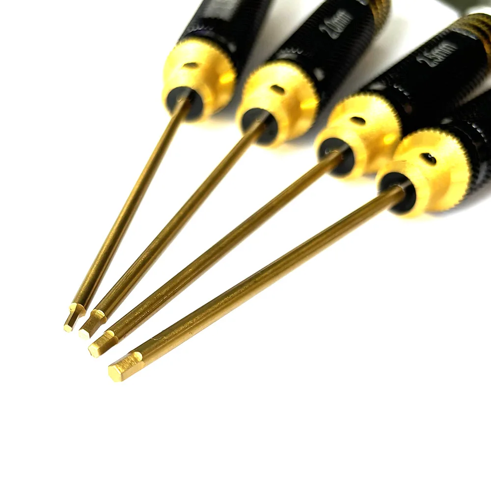 ドライバーセット,六角形,チタン合金,ヘリコプターおよび車用,カラー,1.5mm, 2.0mm, 2.5mm, 3.0mm
