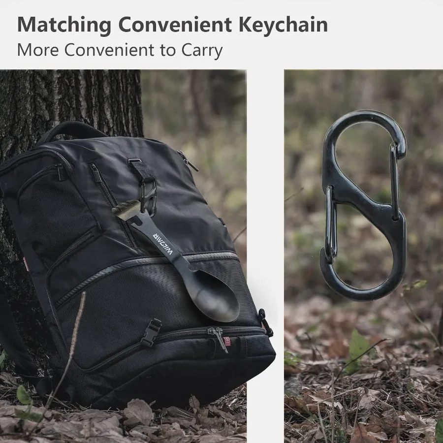 أدوات تخييم سبورك من الفولاذ المقاوم للصدأ مع ملعقة سكين شوكة زجاجة فتاحة علب 5 في 1 أدوات مائدة متعددة #5