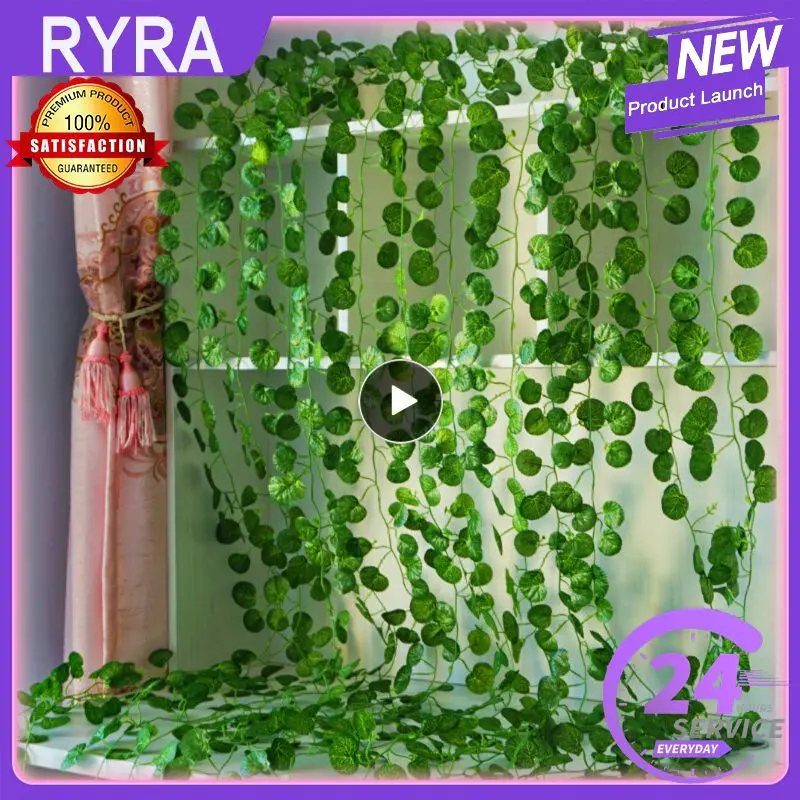 Hanging Artificial Green Leaf Garland Liana Ivy Plastic Leaf Fake Plant Wedding Party Supplies Garden Home Decoration