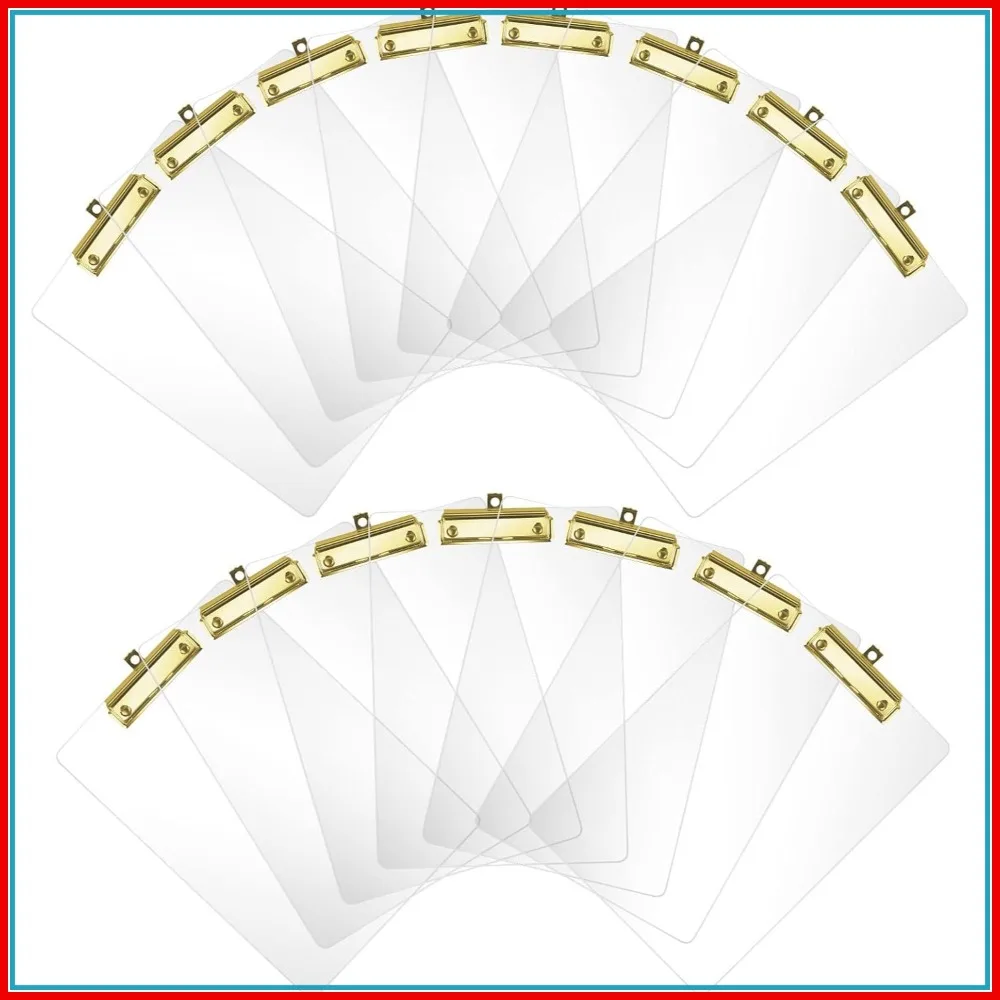 

Clear Acrylic Clipboard with Strong Clip, A4 Size, 15 Pack