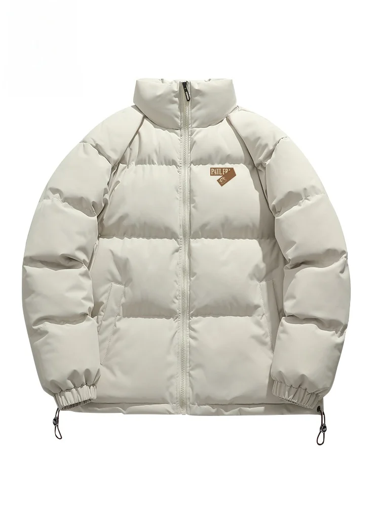 

Утепленная хлопковая куртка для мужчин: зимнее пальто с воротником-стойкой, молодежное, повседневное, теплое, с длинными рукавами, на молнии