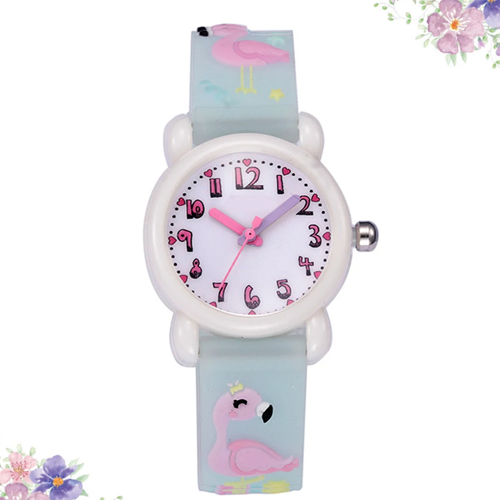 

1pc Cute Flamingo Design Cartoon Kids Watch Waterproof Wristwatch for Children Adorable Fashion Timepiece