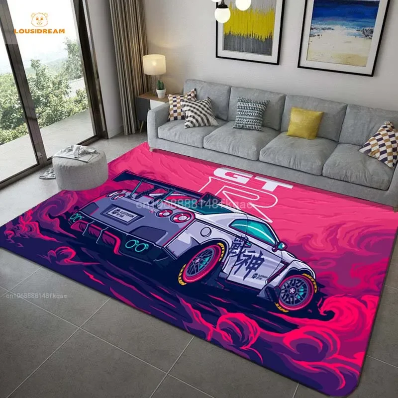 Racing Car Pattern Artwork Rug Bedroom Living Room Cool F1 Carpet for Kitchen Floor Mats Home Decor Non-Slip Floor Pad Rugs