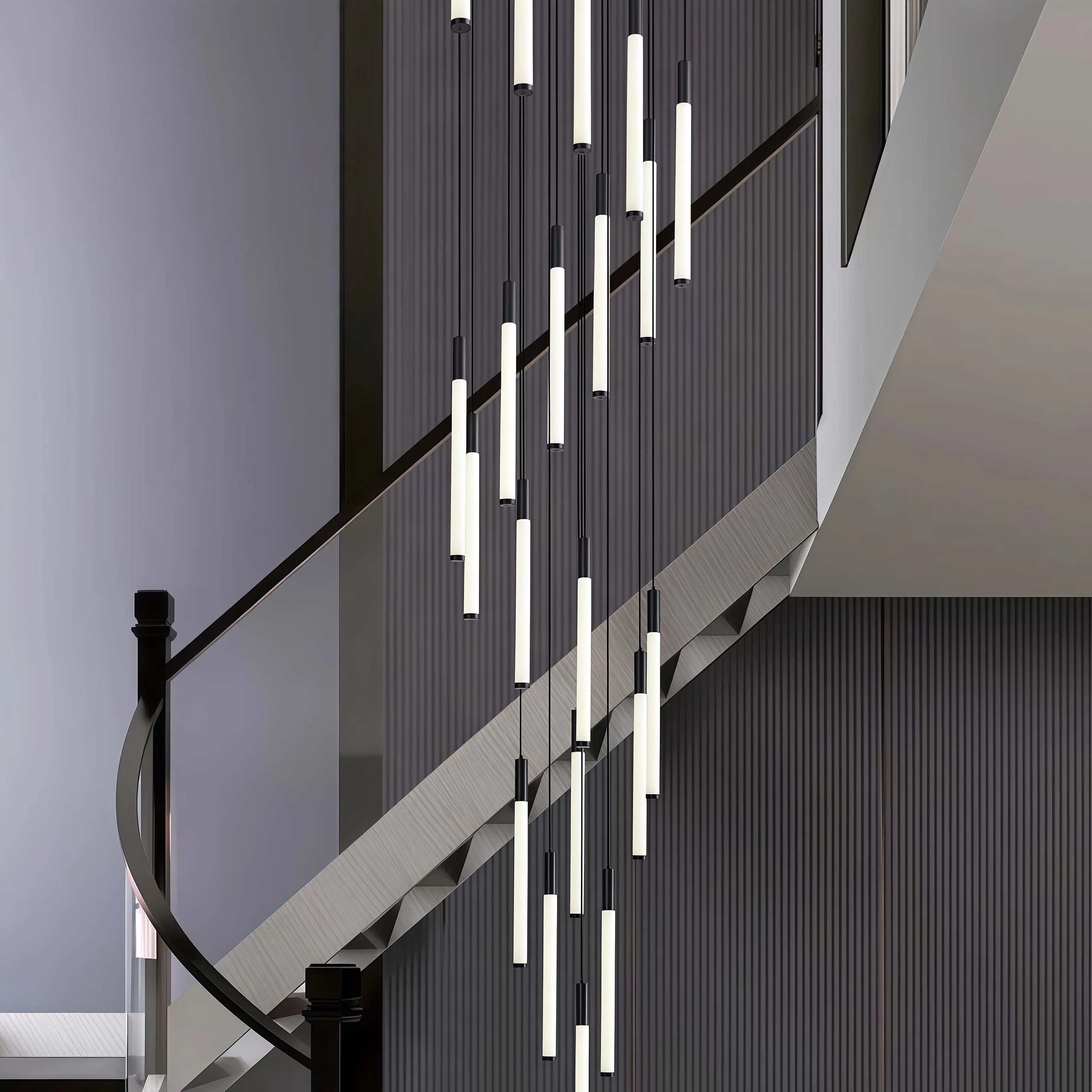 الحديثة طويلة الدرج قلادة Led أضواء لغرفة المعيشة درج فيلا المطبخ الثريات بريق ديكور المنزل مصابيح السقف