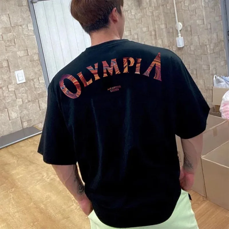 Casual Men T-shirt OLYMPIA Summer Man Tshirt Fashion Tops Streetwear Male T-shirts Hip Hop Brand Clothing Mens Tee T Shirt Men