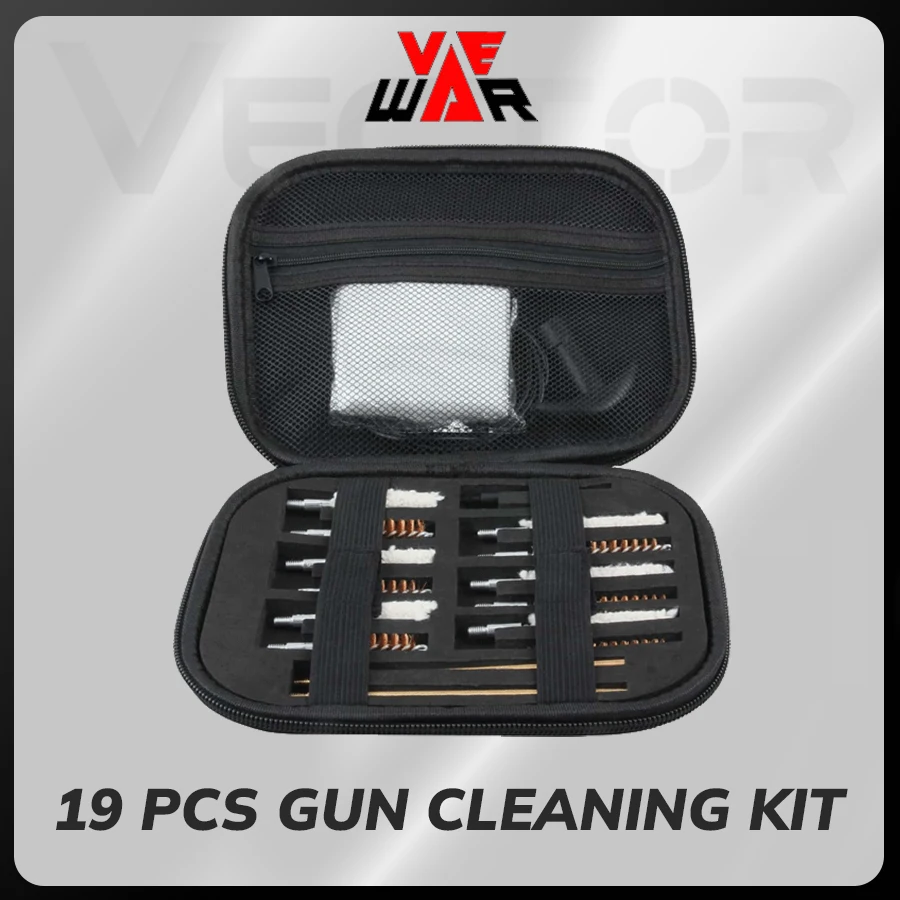 Vector Optics Gun Cleaning Kit 19Pcs/Set Portable Hunting Outdoor Cleaning Tools Airsoft Shotgun Cleaner Nylon Pouch for .223