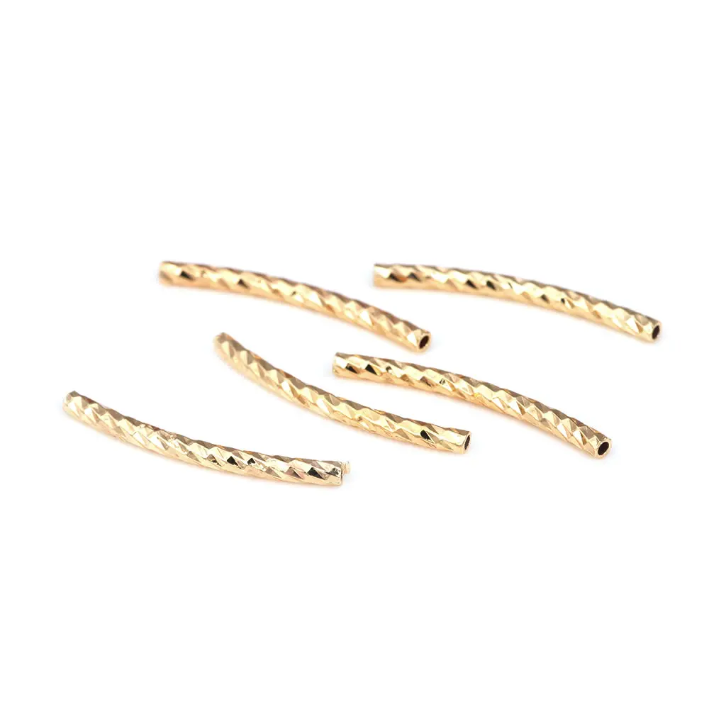 20MM 25MM 30MM 35MM 40MM 45MM 18K Gold Color Brass Curved Tube Bracelet Making Jewelry Making Supplies Diy Findings Accessories