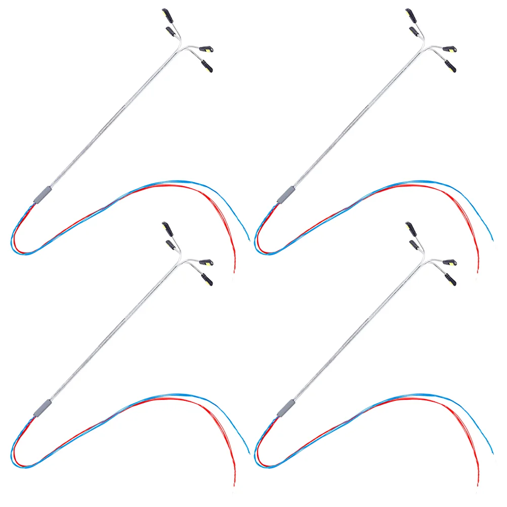 Мини-светодиодный светильник с 4 головками, уличная модель, стальная труба, строительный песочный стол, материал, специальный тип J, 4 шт. (белый 1:87) Поезд Spot