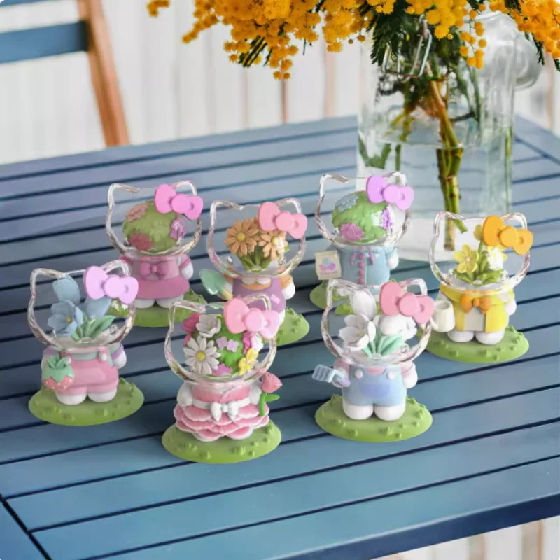 

Подлинная Sanrio Hello Kitty и цветочная слепая коробка, тюльпан, подарок, настольные украшения, трендовая коллекция моделей игрушек, детский подарок на день рождения