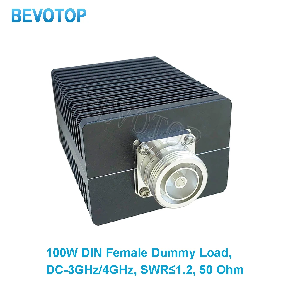 Square 100W 3GHz L29 DIN Female RF Coaxial Termination Dummy Load SWR＜1.2 50 Ohm Connector Socket Brass Straight RF Adapters