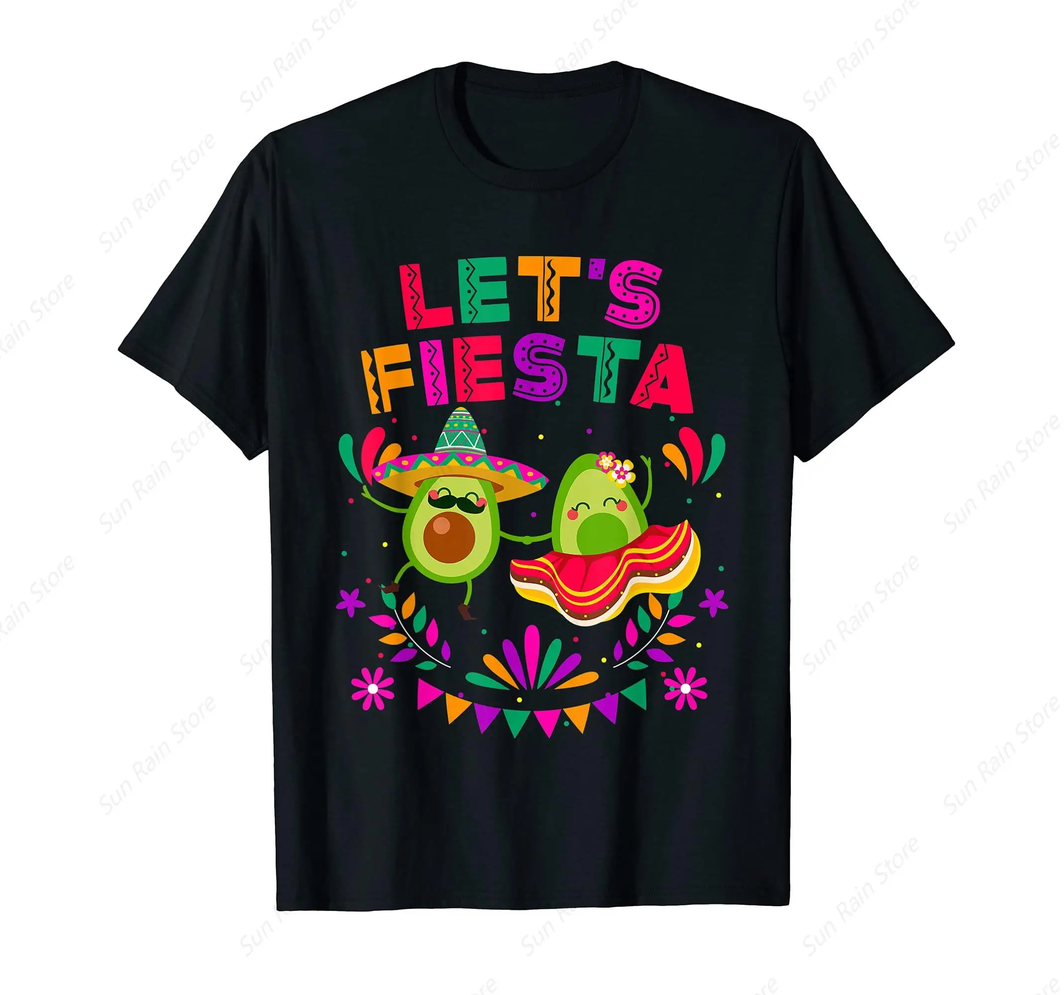 Let'S Fiesta Shirt Funny   Let'S Fiesta Avocado Dancing Cinco De Mayo Mexican Party T-Shirt