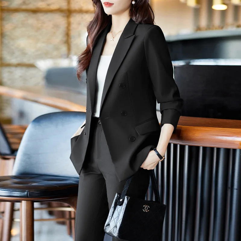 High Quality Fabric Autumn Winter Formal Business Suits OL Pantsuits with Pants and Jackets Coat Women Professional Blazers