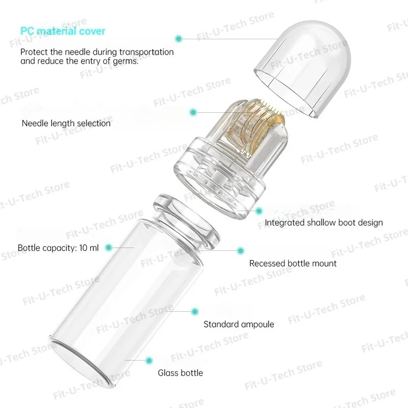 Igła Hydra Needle Titanium, narzędzie i aplikator serum z 64 igłami - kosmetyczny derma roller do twarzy i na brodę.