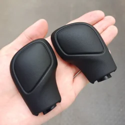 Chrome Matt With Leather Shift Knob Gear Side Cover DSG Emblem For VW Golf 6 7 R GTI Passat B7 B8 CC R20 Jetta MK6 GLI