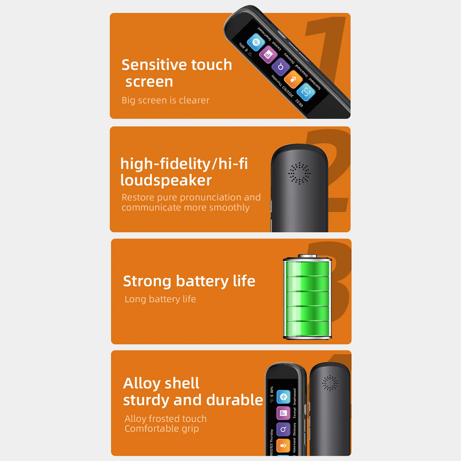 Smart Voice Scan Reader Translation Pen Real-Time Multifunction Translator Support 111 languages Online 12 Languages Offline