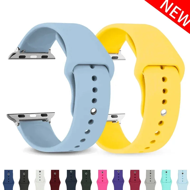 

Silicone strap For Apple Watch bands 40mm 44mm 49mm 45mm 41mm 38mm 42mm belt bracelet iWatch series 9 8 7 6 5 3 SE ultra 2 band