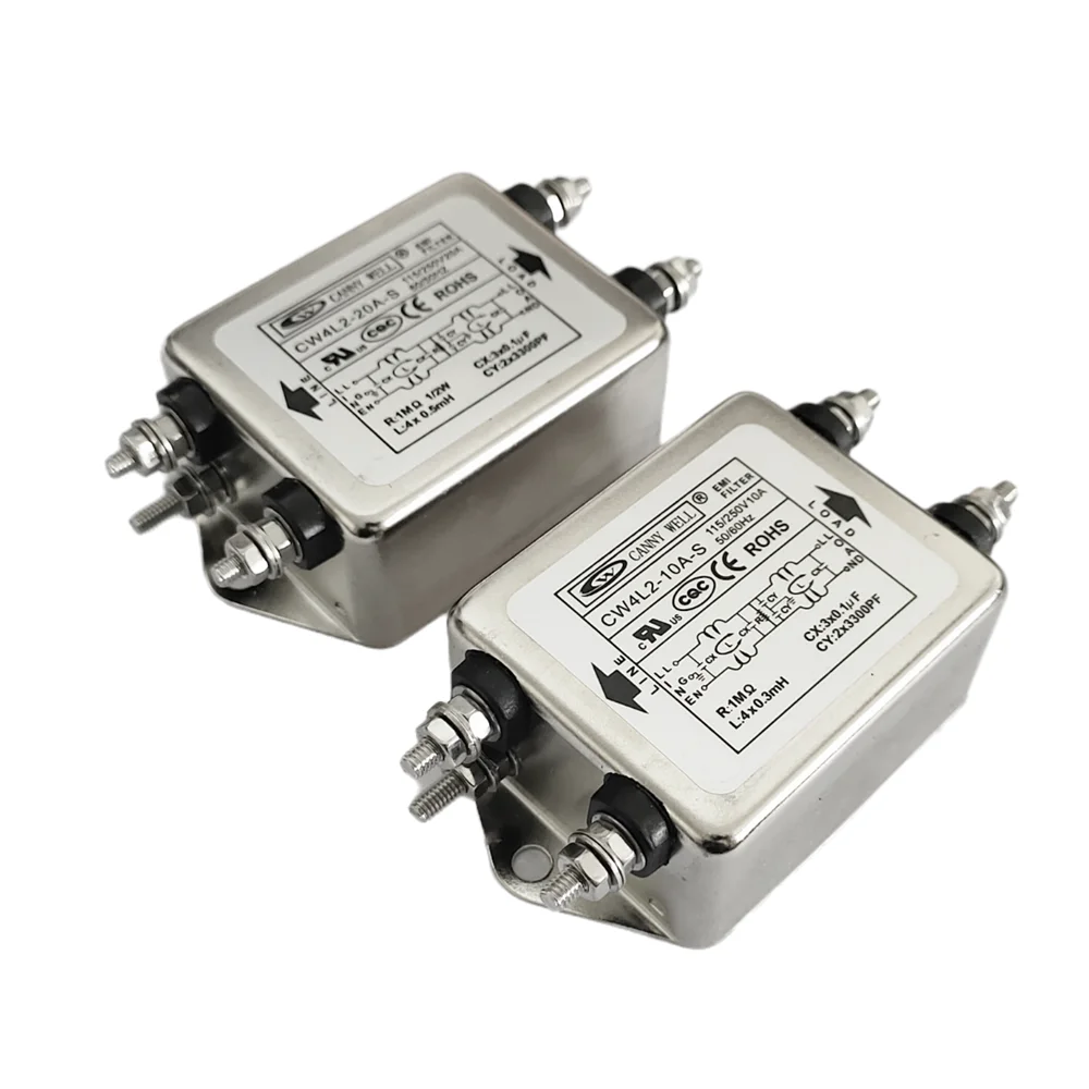

Power EMI Filter CW4L2-10A-S CW4L2-20A Double-Stage Bolttype Power Filter Single-Phase AC EMI Filter 220VAC 50/60HZ