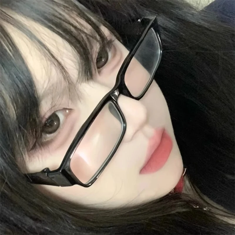 2025 Kroean Harajuku Square Glasses Frame Women Fashion Plain Anti-blue Glasses Cosplay Decorative Eyeglasses Y2k Retro Eyewear