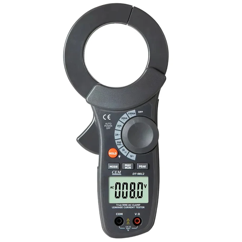 

CEM DT-9812 Digital Clamp Meter 1000A AC Leakage Current Tester Data Hold Ammeter Clampmeter Professional Micro Current Tester