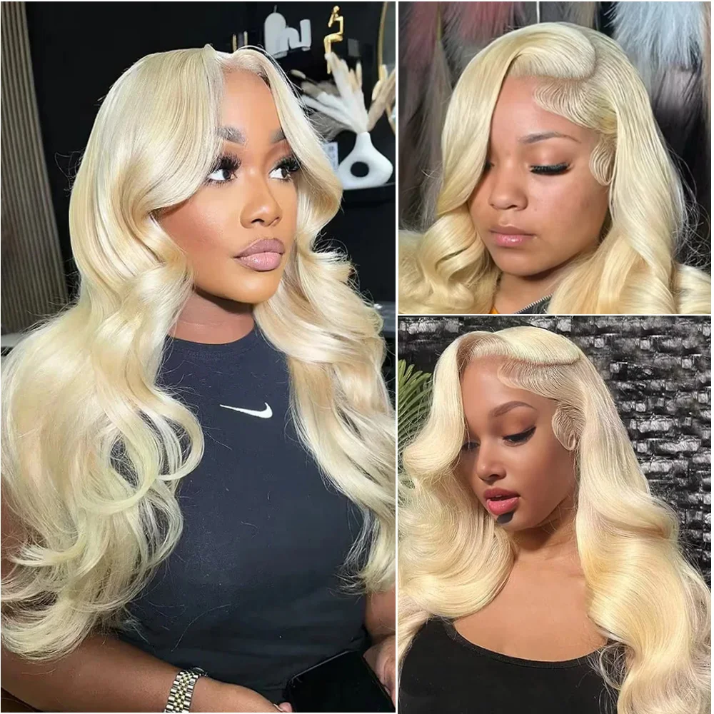 

Body Wave 13x6 HD 613 Blonde Lace Frontal Human Hair Wigs Brazilian Honey Colored Lace Closure Front Wig 36 inch for Black Women