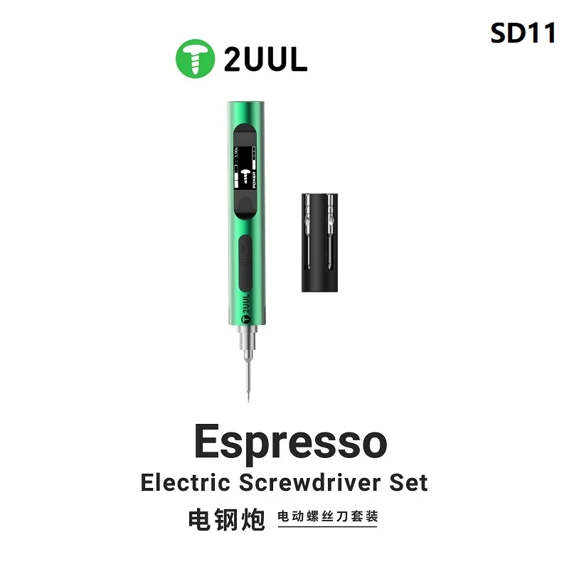 2UUL SD11 Compact Electric Screwdriver Kit Smart Torque Control for Precision Assembly Anti-Fatigue Ergonomic Design Lightweight