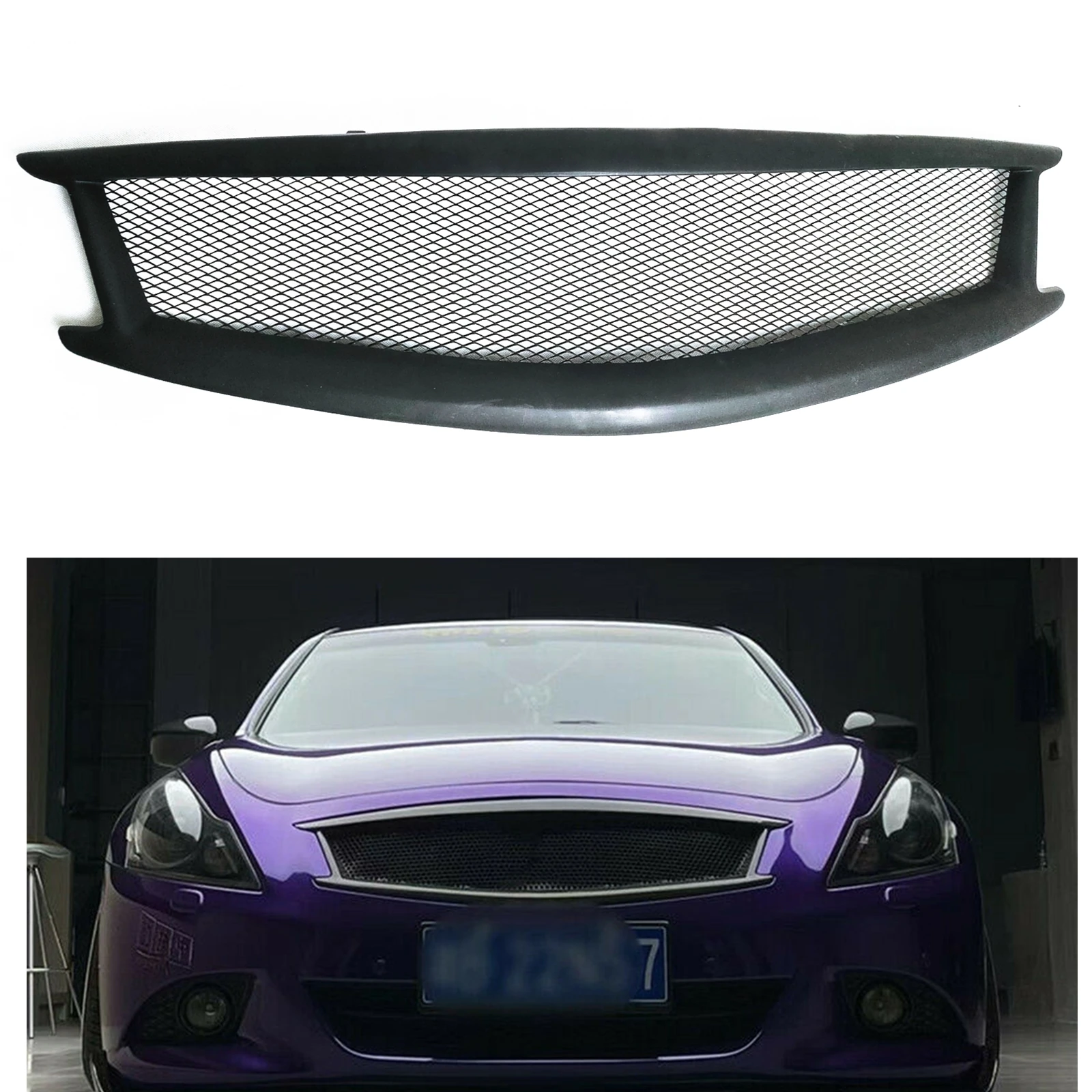 

Front Grille Racing Grills For Infiniti G G37 Nissan Skyline 2010-2014 Sedan 4 Door Matte Black Car Upper Bumper Hood Mesh Grid