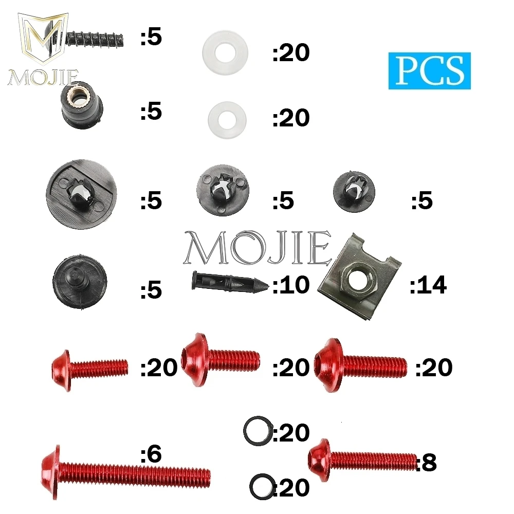 لكاواساكي GPZ250 GPZ500S GTR1400 كونكور H2 H2R نينجا فولكان S 650 1 مجموعة كاملة دراجة نارية هدية البراغي مسامير المكسرات كليب